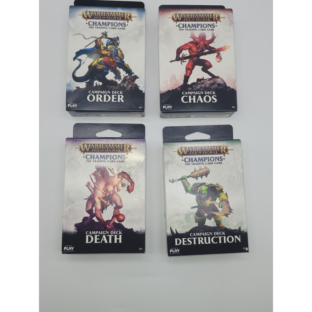 Warhammer Age of Sigmar Champions Campaign Decks Set of 4 Chaos Order Death Etc